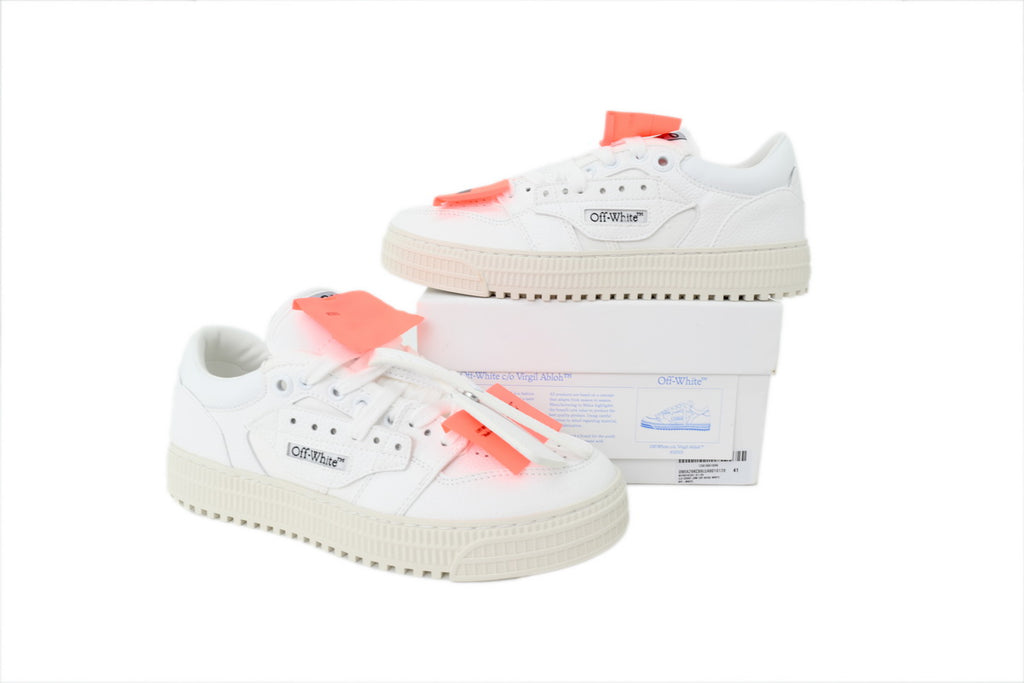 Off-White Low All White Leather Sneakers