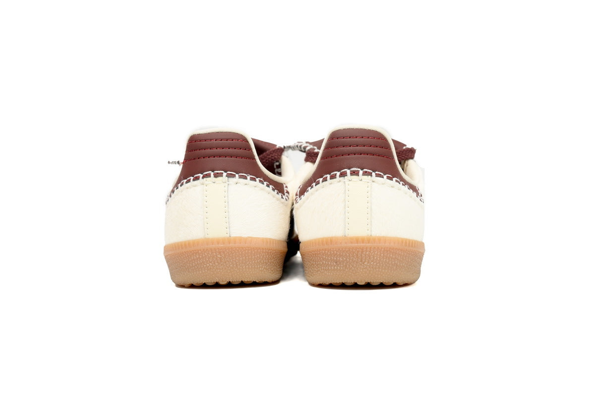 Adidas Samba x Wales Bonner Cream Burgundy Gum Sole Collab Sneakers