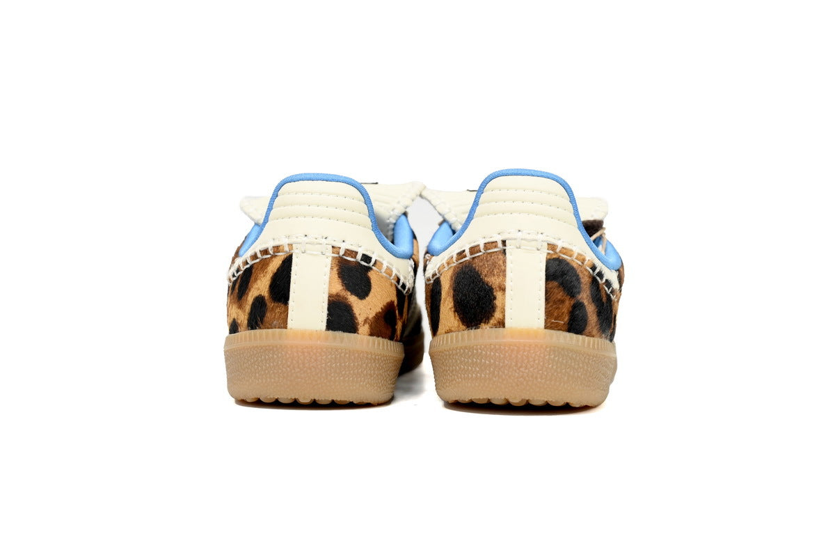 Adidas Samba x Wales Bonner Leopard White Blue Gum Sole Collab Sneakers