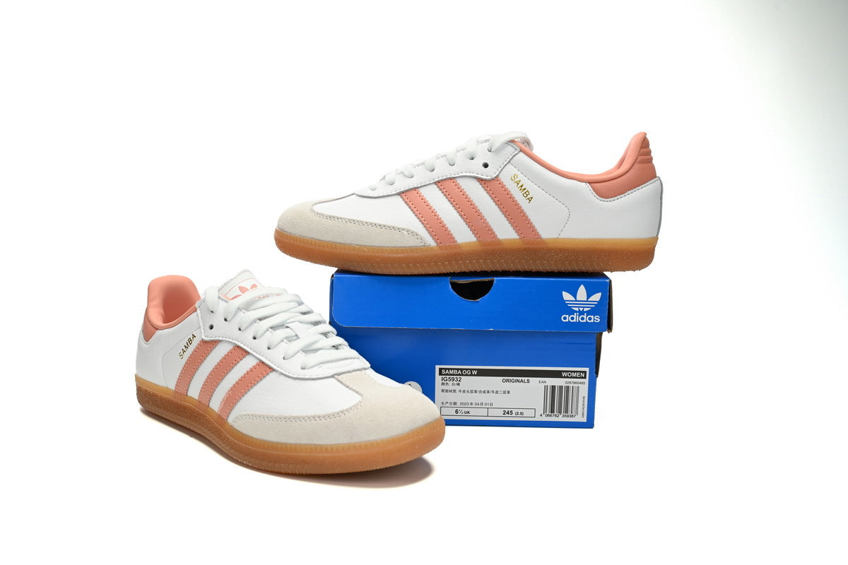 Adidas Samba White Peach Gum Women Sneakers
