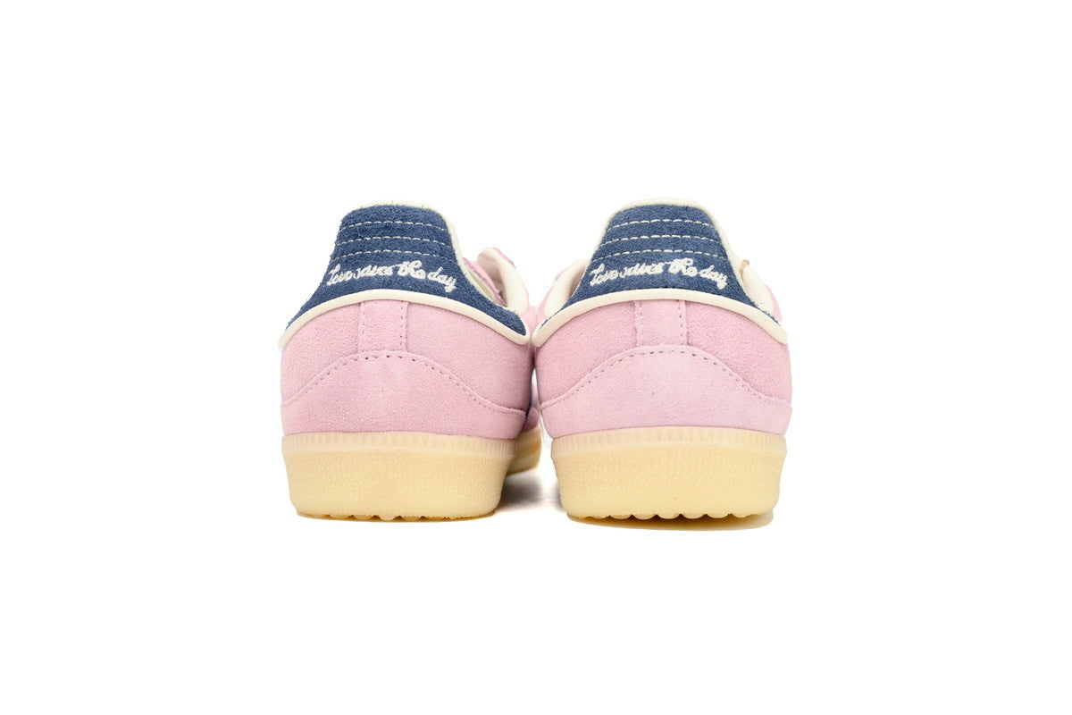 Adidas Samba OG Light Pink Navy Woven Stripes Pale Gum Retro Sneakers