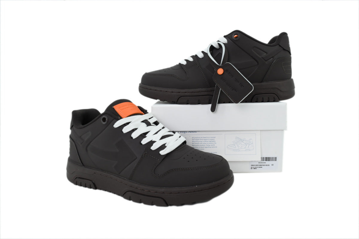 Off White Brown Outward Molded Sneakers