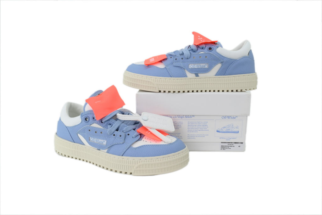 Off-White Low Light Blue White Leather Sneakers