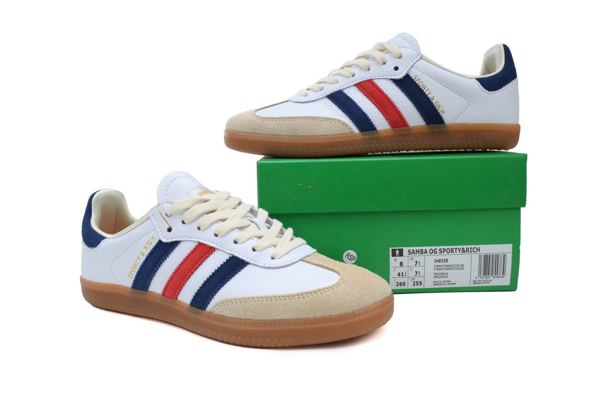Adidas Samba Sporty & Rich White Red Blue Gum Unisex Sneakers