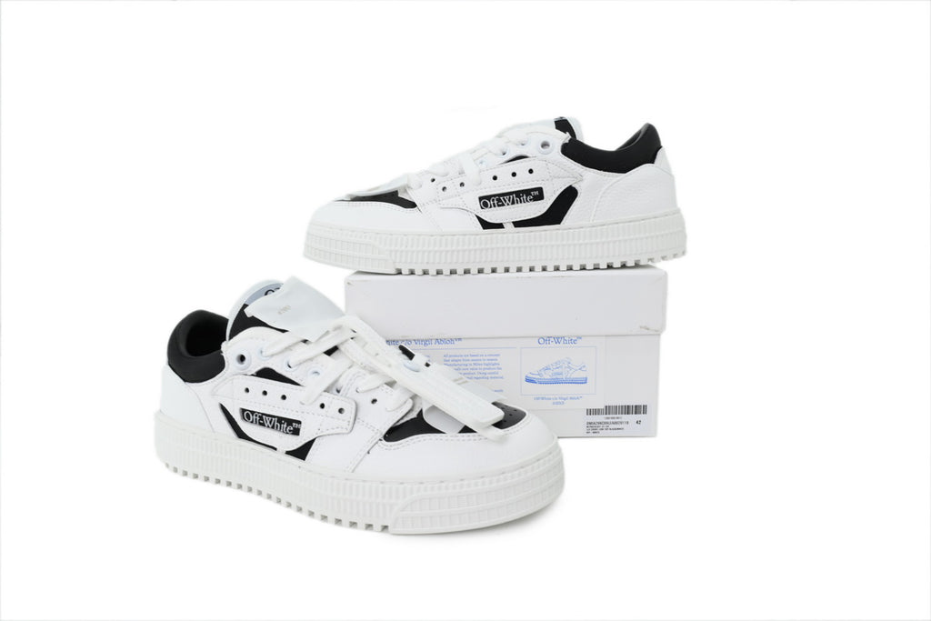 Off-White Low White Black Leather Sneakers