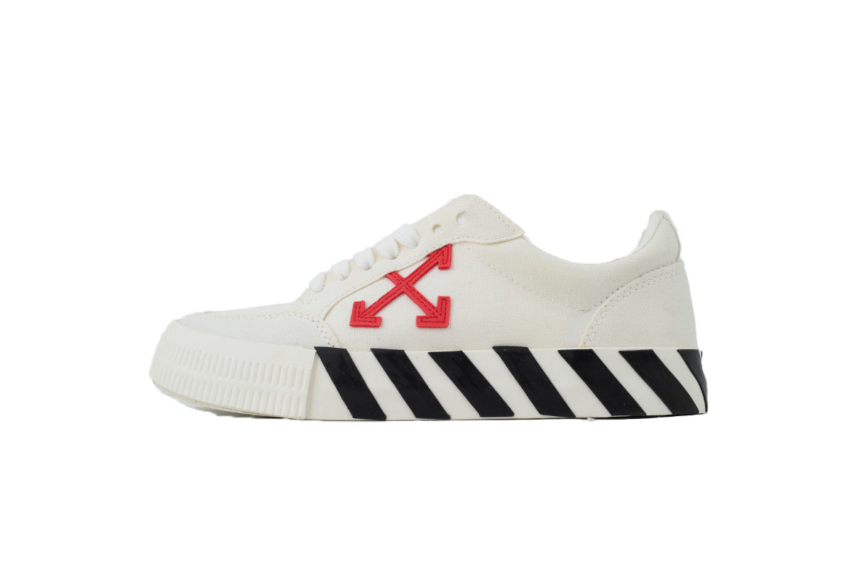 Off-White Vulcanized White Red Arrow Low Sneakers