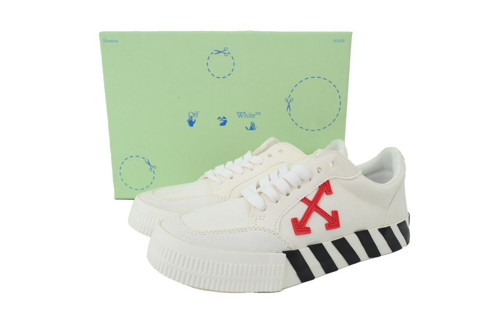 Off-White Vulcanized White Red Arrow Low Sneakers