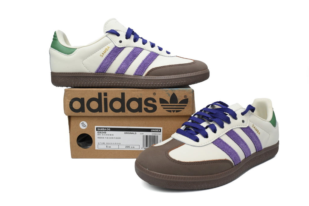 Adidas Samba White Brown Purple Green Men & Women Casual Sneakers