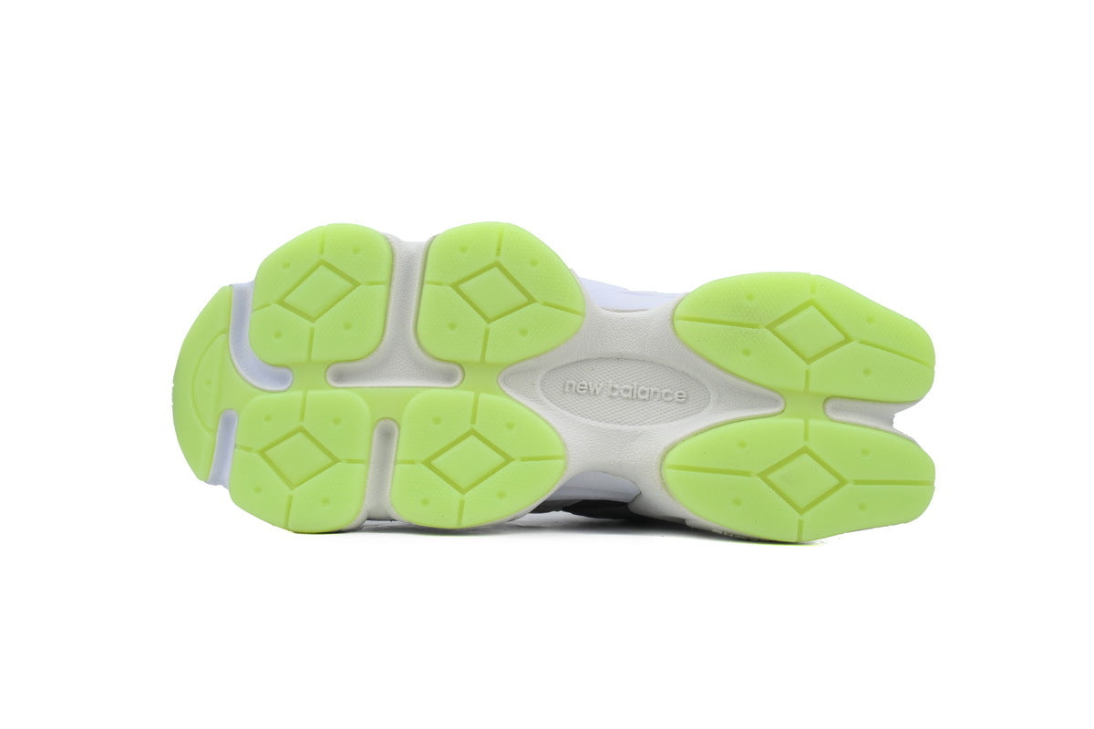 New Balance 9060 Grey Neon Green Pink Sneakers