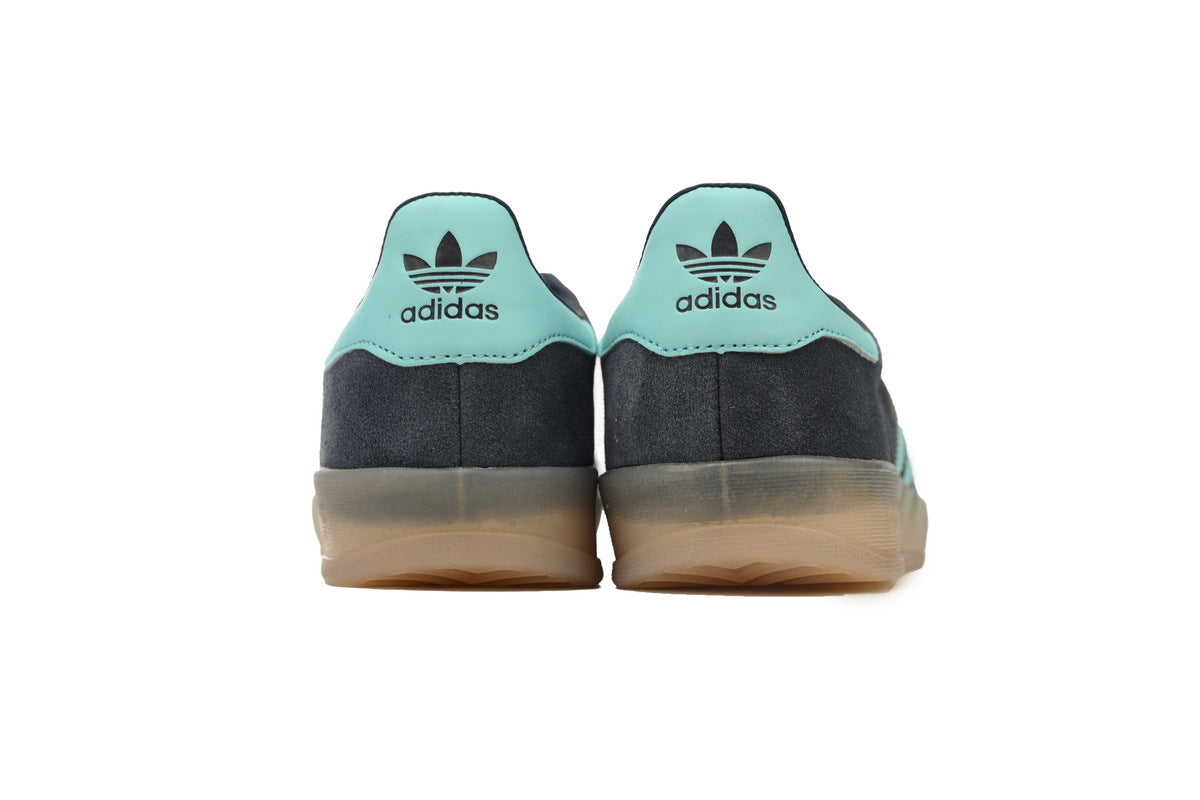Adidas Gazelle Indoor Sneakers Dark Grey Mint Gum Sole Retro Suede Shoes