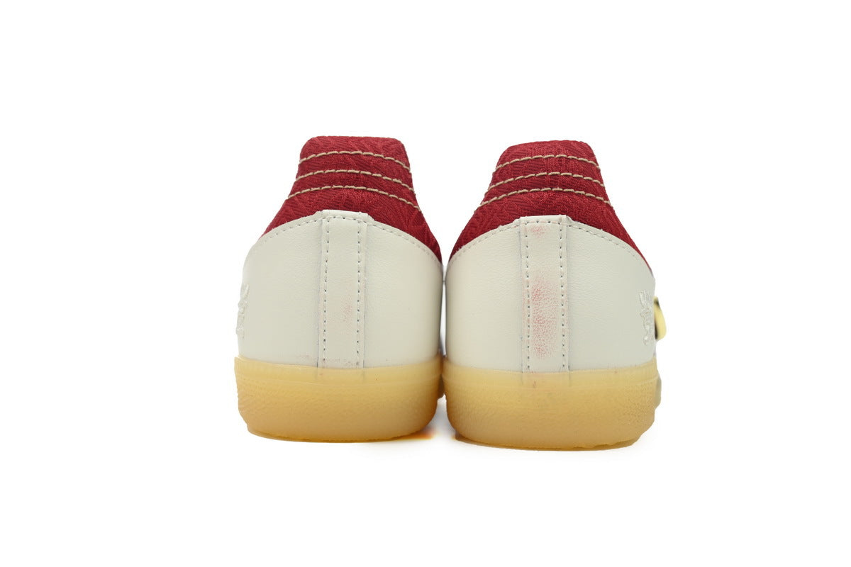 Adidas Samba Sneakers White Grey Red Gum Sole Retro Leather Shoes