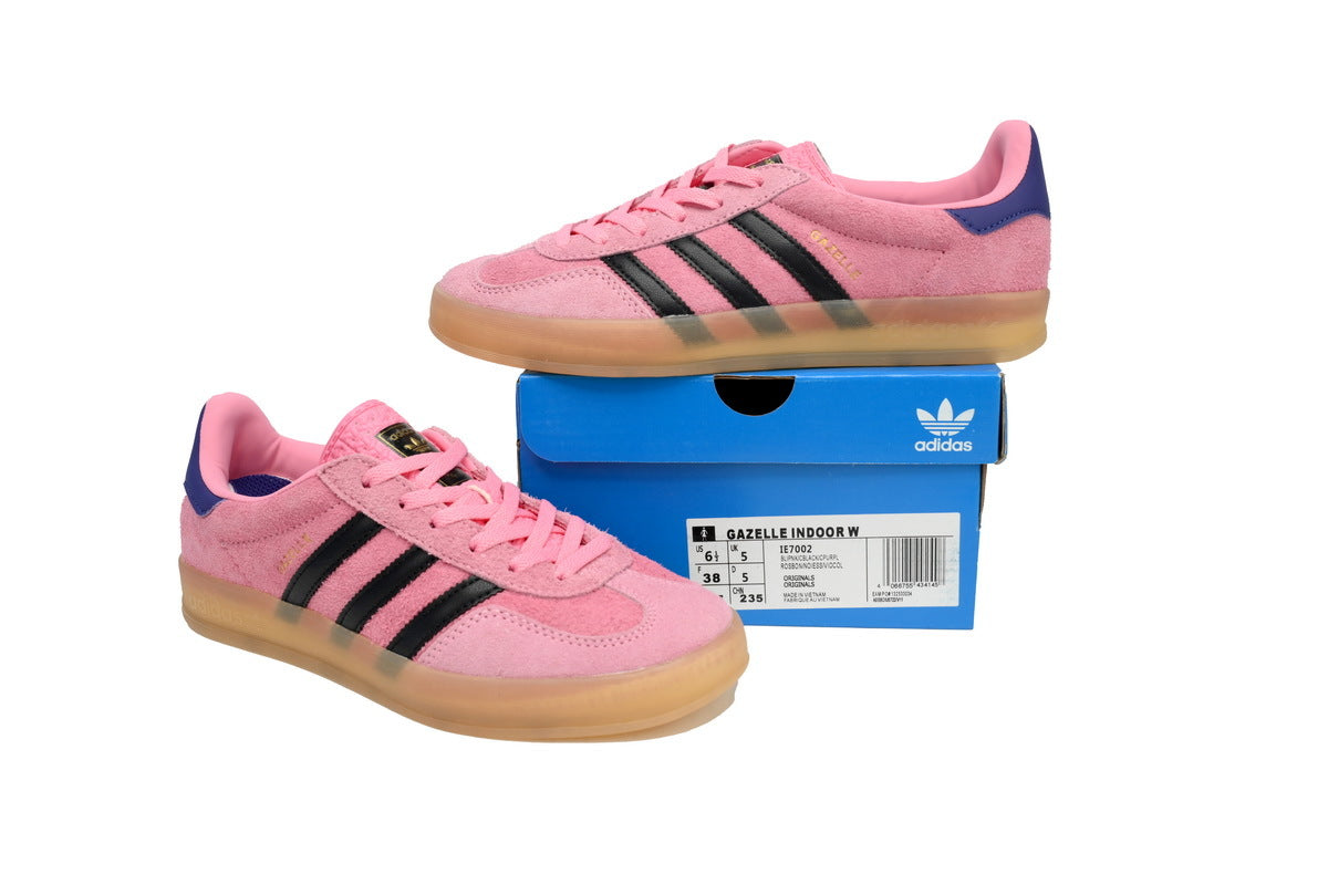 Adidas Gazelle Indoor Pink Black Purple Gum Women Casual Sneakers
