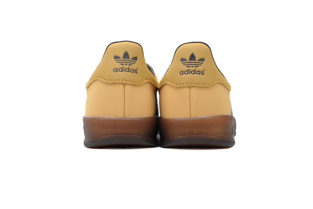 Adidas Gazelle Indoor Sneakers Yellow Black Gum Sole Retro Leather Shoes