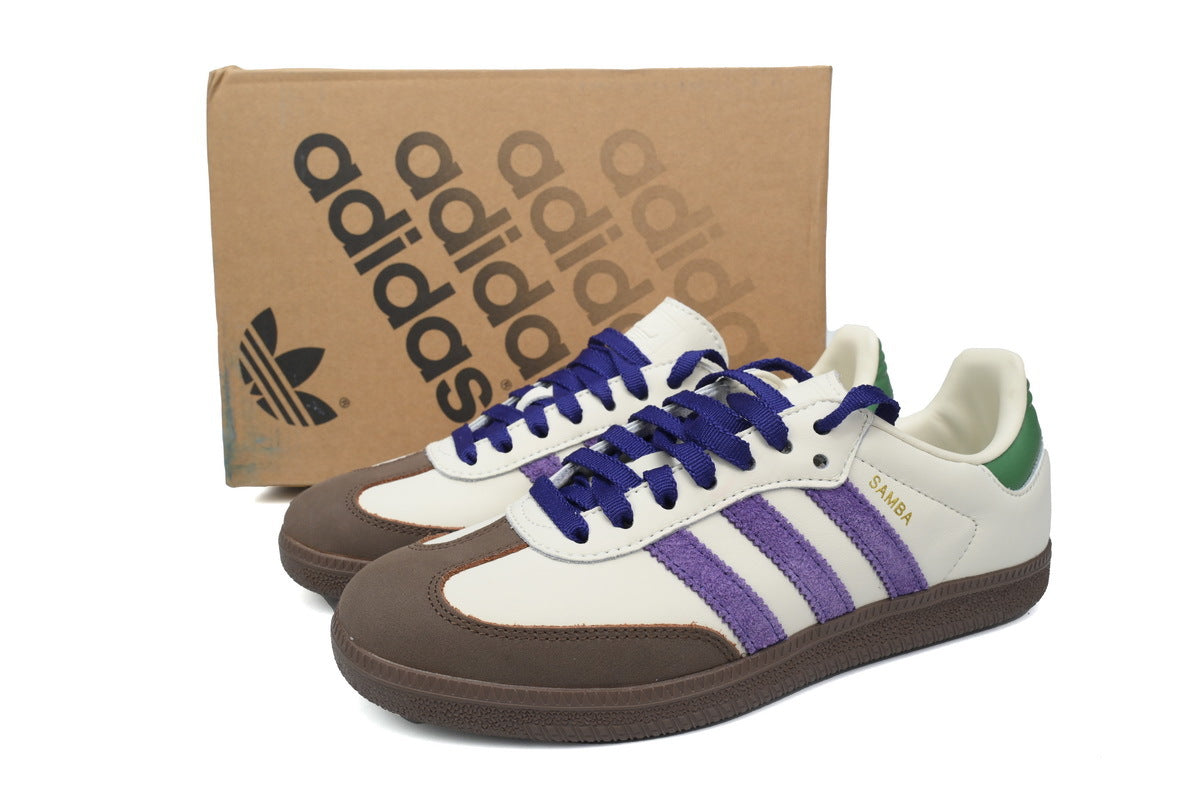 Adidas Samba White Brown Purple Green Men & Women Casual Sneakers