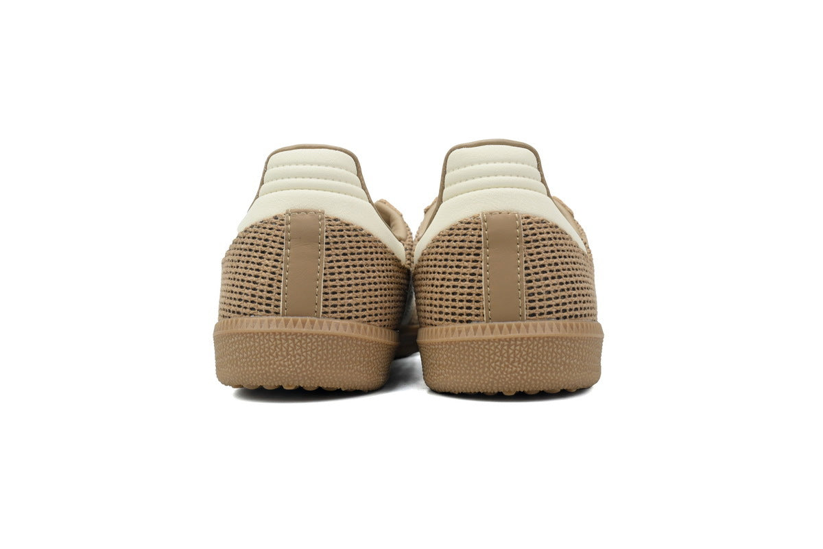 Adidas Samba OG Beige Mesh Cream Gum Sole Retro Sneakers