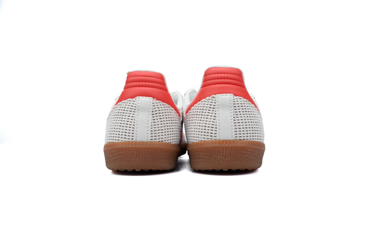 Adidas Samba OG White Mesh Red Gum Sole Retro Sneakers