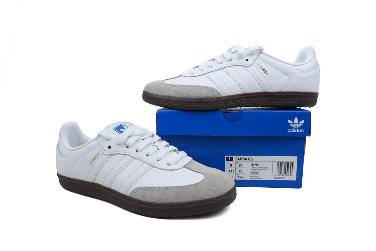 Adidas Samba White Grey Gum Unisex Sneakers