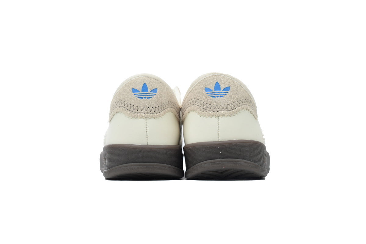 Adidas Gazelle Indoor Sneakers Cream Beige Dark Brown Sole Retro Suede Shoes