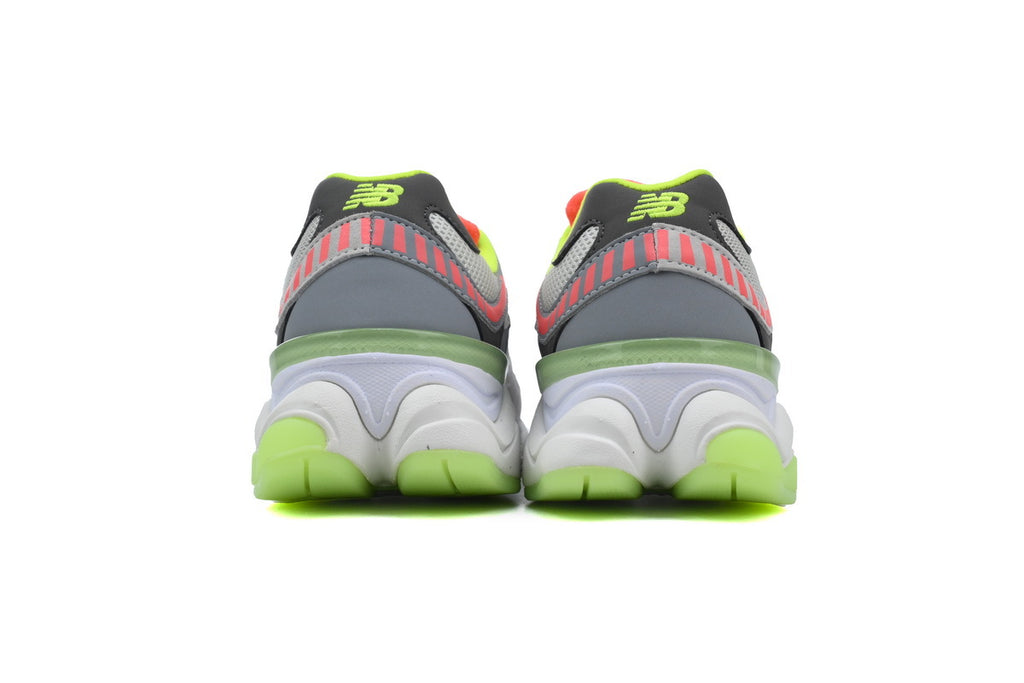 New Balance 9060 Grey Neon Green Pink Sneakers