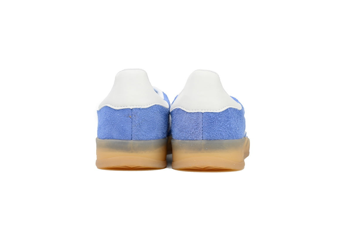 Adidas Gazelle Indoor Sneakers Blue White Gum Sole Retro Suede Shoes