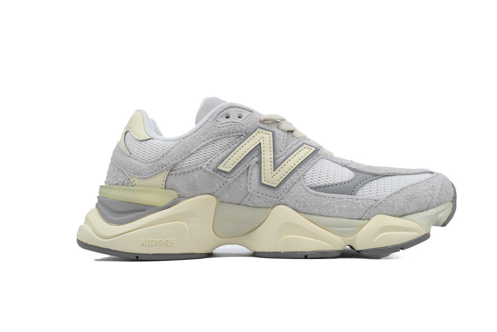 New Balance 9060 Grey Fluffy Suede Sneakers