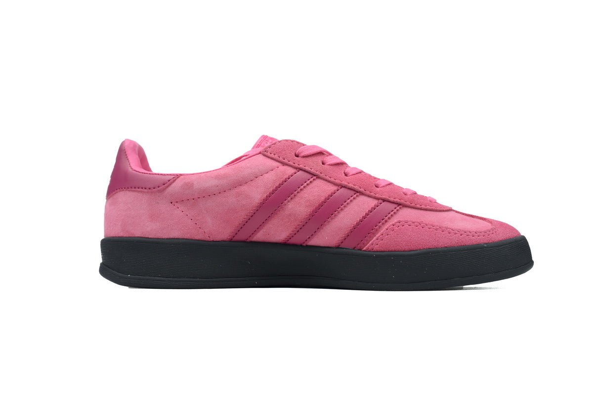 Adidas Gazelle Indoor Sneakers Hot Pink Dark Pink Black Sole Retro Suede Shoes