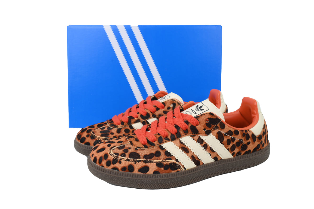 Adidas Samba OG Leopard Cream Orange Gum Sole Retro Sneakers