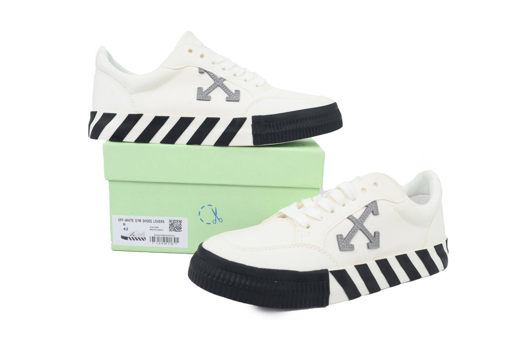 Off-White Vulcanized White Grey Arrow Low Sneakers
