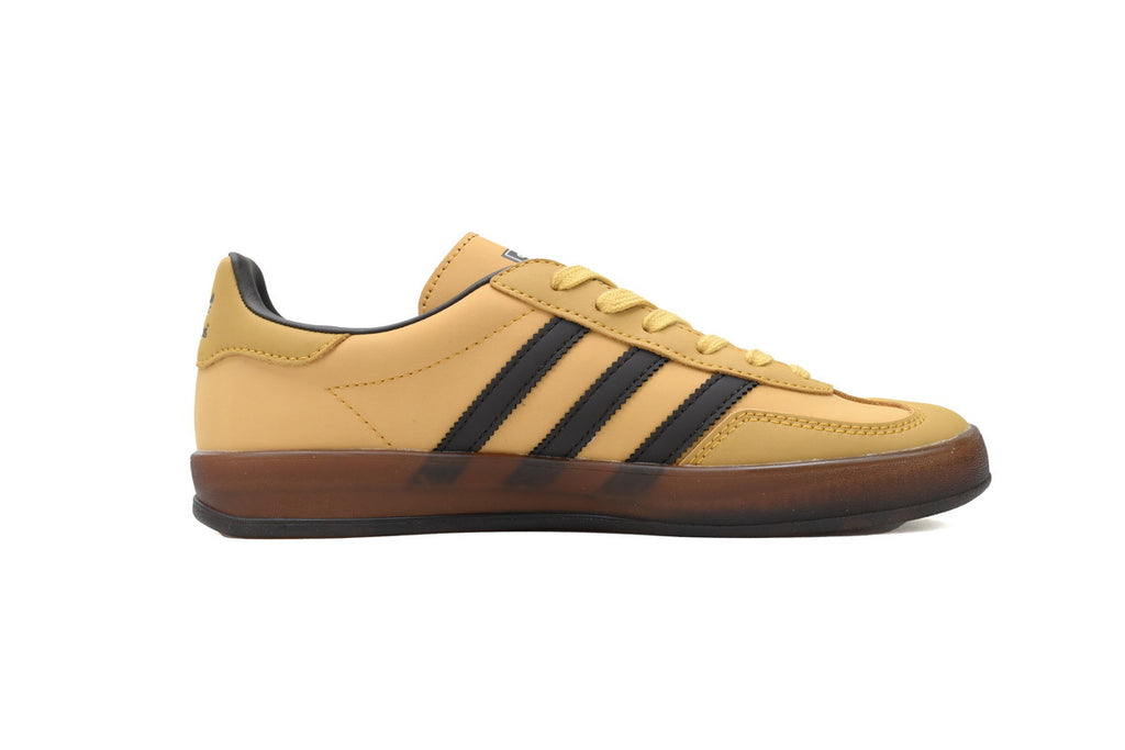 Adidas Gazelle Indoor Sneakers Yellow Black Gum Sole Retro Leather Shoes