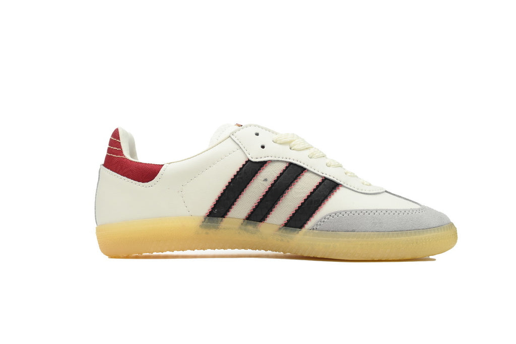 Adidas Samba Sneakers White Grey Red Gum Sole Retro Leather Shoes