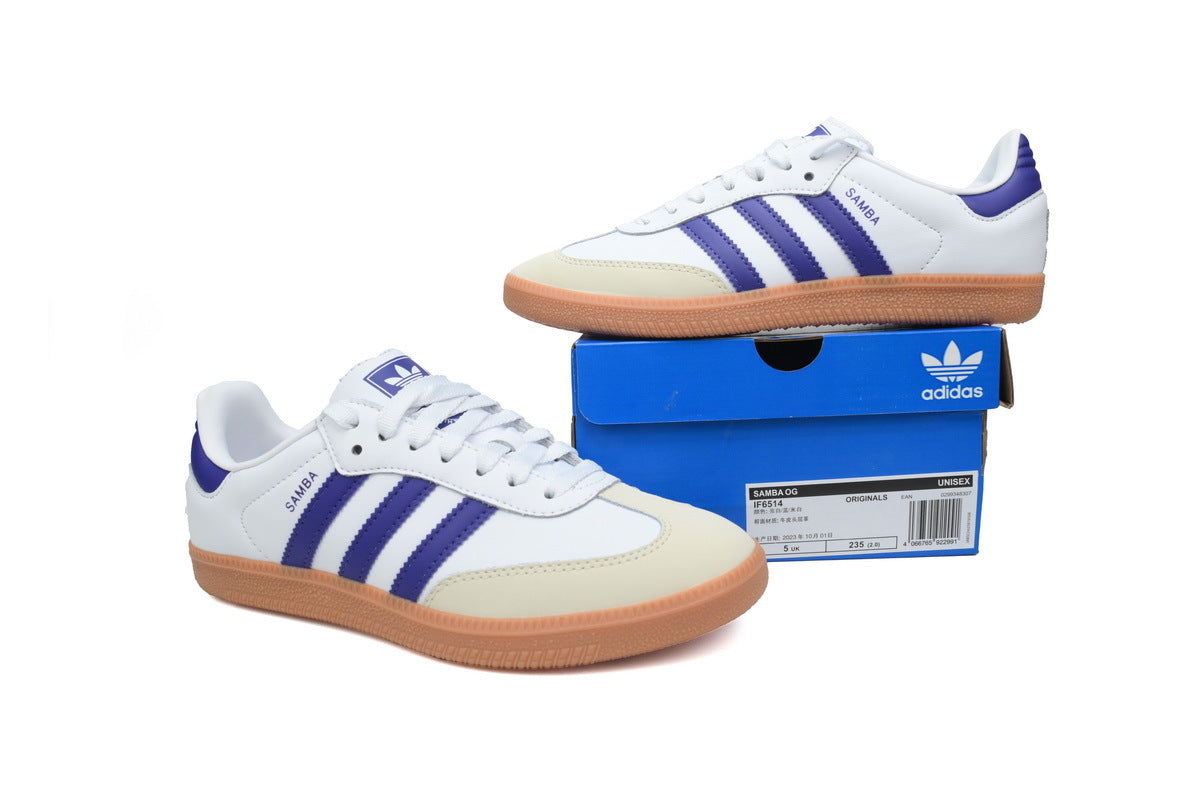 Adidas Samba White Purple Gum Women Sneakers