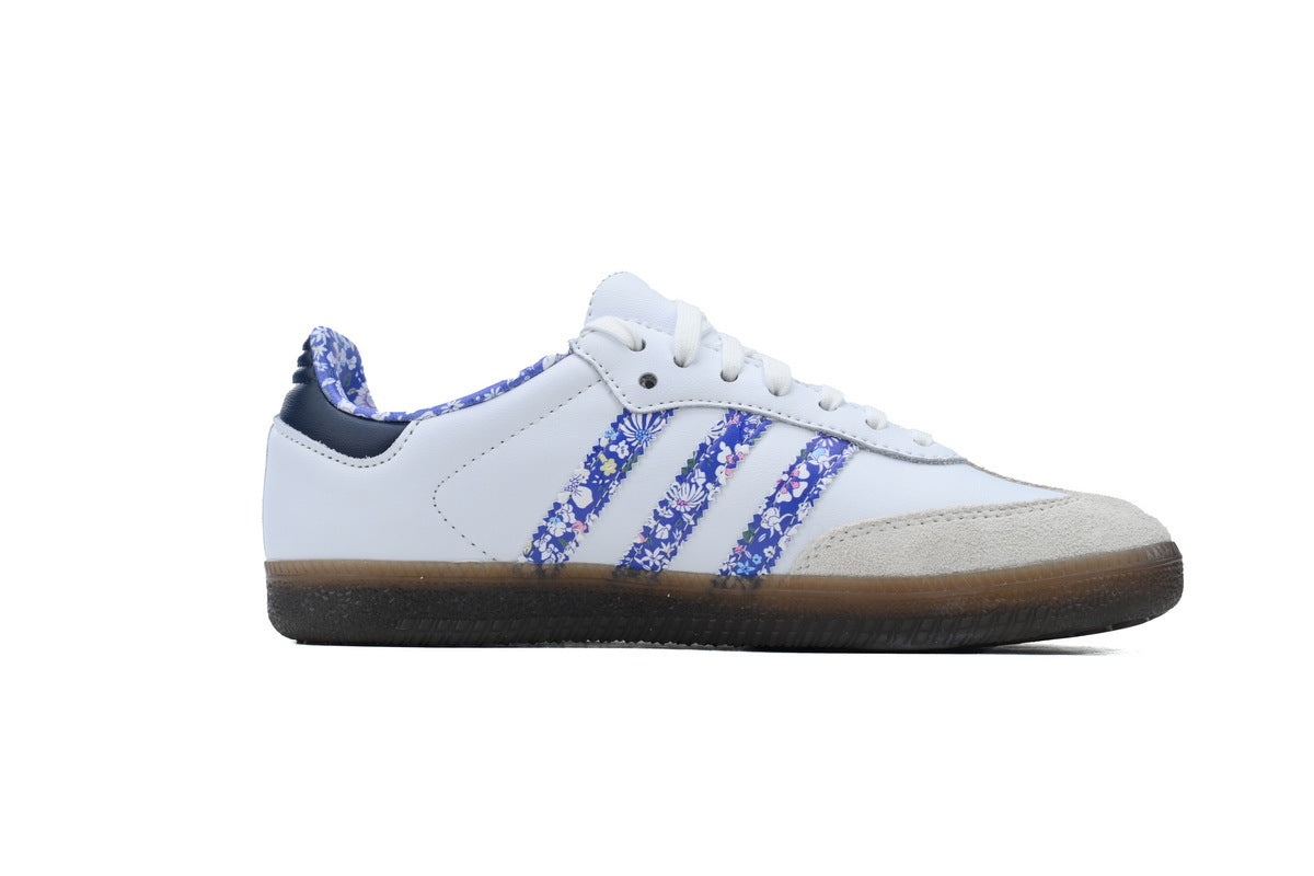 Adidas Samba White Blue Floral Women Sneakers