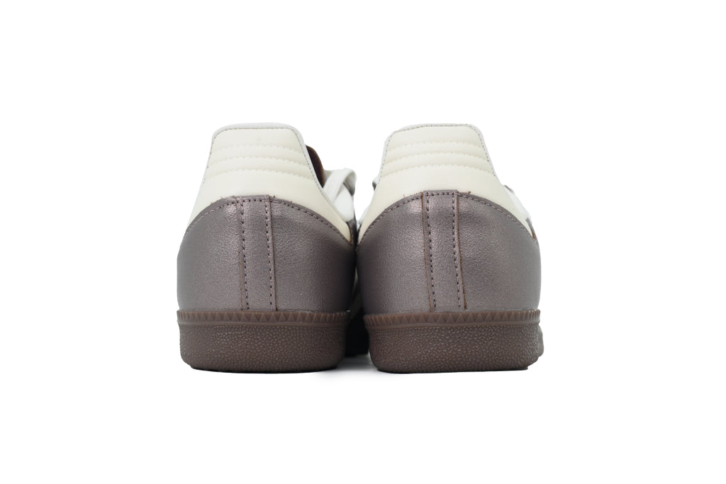 Adidas Samba Metallic Taupe White Dark Gum Unisex Sneakers