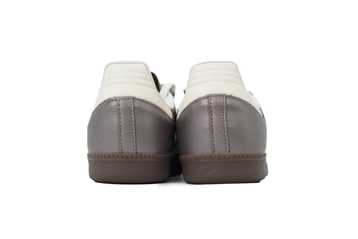 Adidas Samba Metallic Taupe White Dark Gum Unisex Sneakers