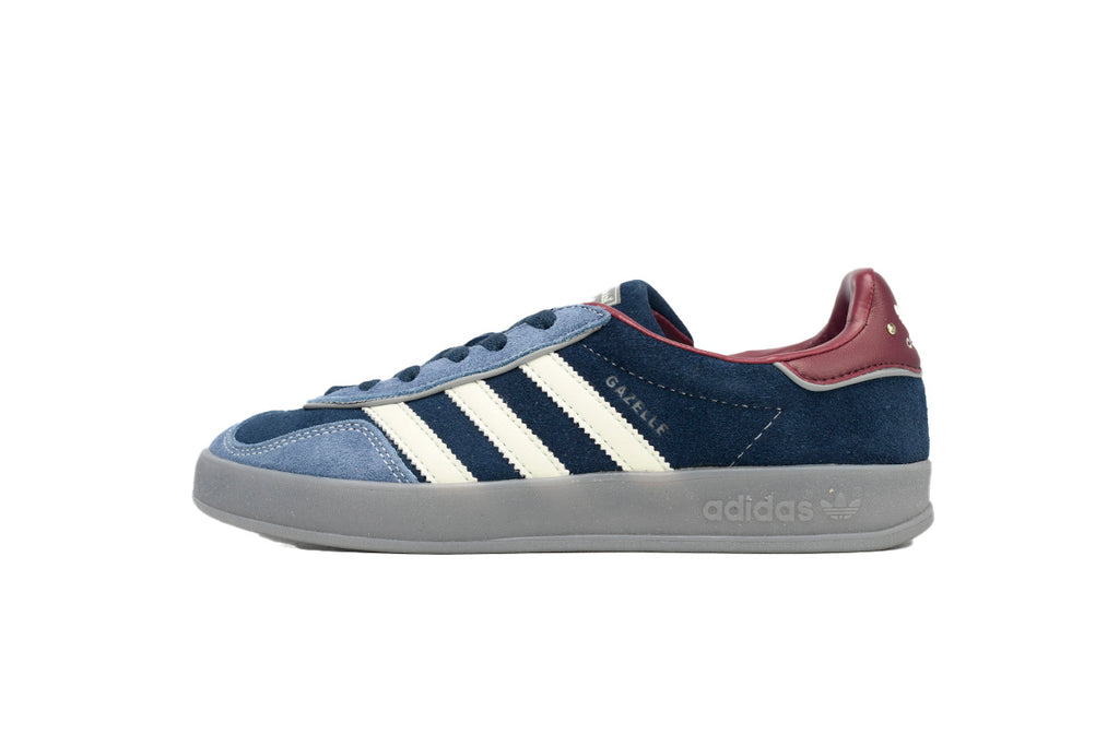 Adidas Gazelle Indoor Sneakers Navy Blue Burgundy Grey Sole Retro Suede Shoes