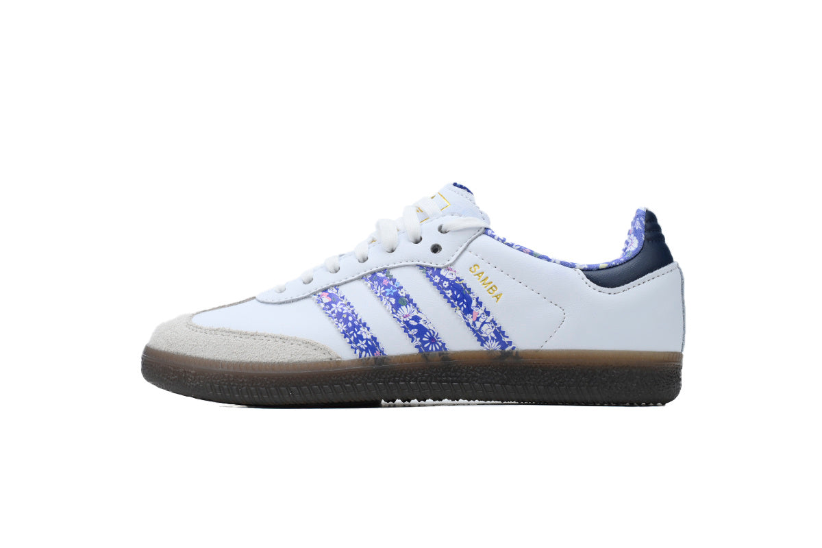 Adidas Samba White Blue Floral Women Sneakers