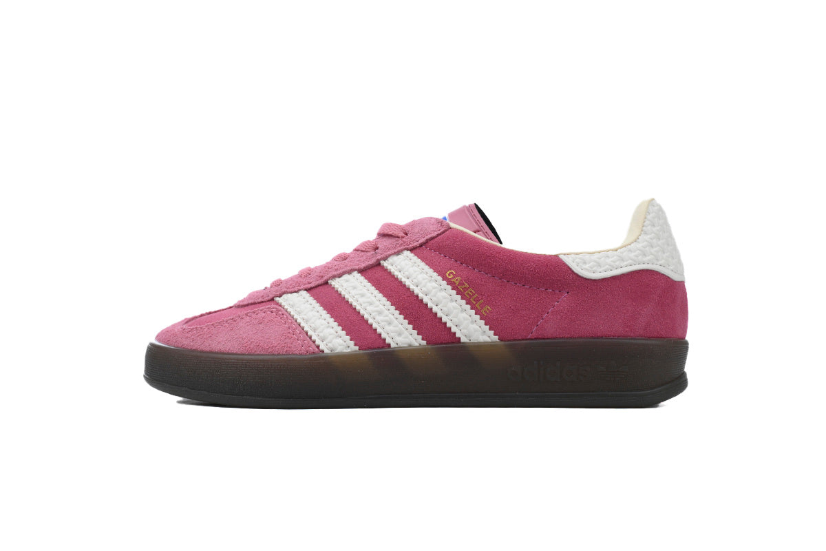 Adidas Gazelle Indoor Sneakers Pink White Gum Sole Retro Suede Shoes