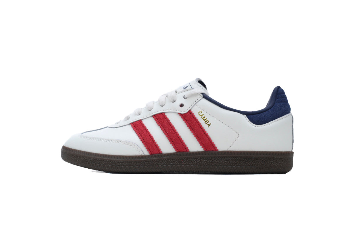 Adidas Samba White Red Navy Dark Gum Unisex Sneakers