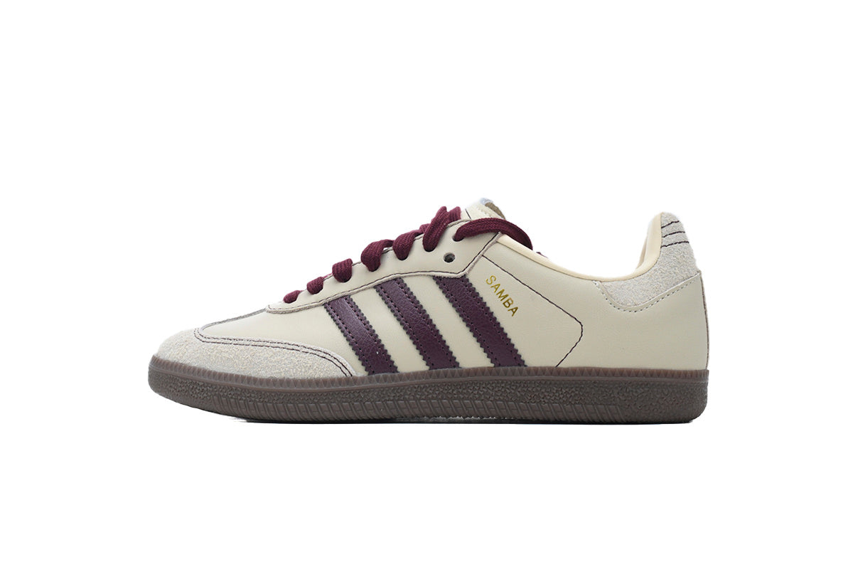 Adidas Samba Cream Burgundy Dark Gum Unisex Sneakers