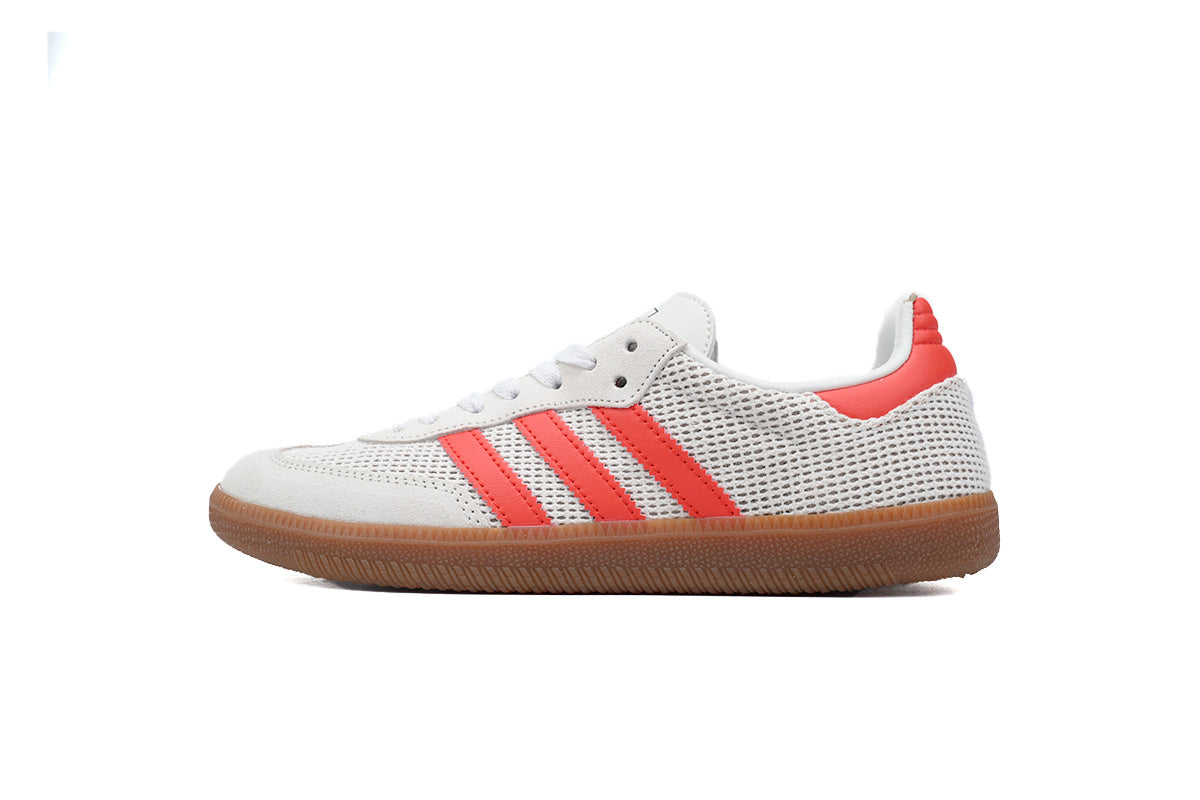 Adidas Samba OG White Mesh Red Gum Sole Retro Sneakers