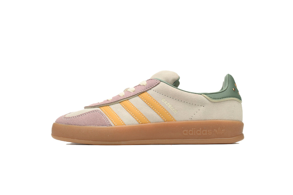 Adidas Gazelle Indoor Sneakers Off Pink Yellow Gum Sole Retro Suede Shoes