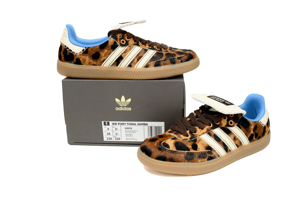 Adidas Samba x Wales Bonner Leopard White Blue Gum Sole Collab Sneakers
