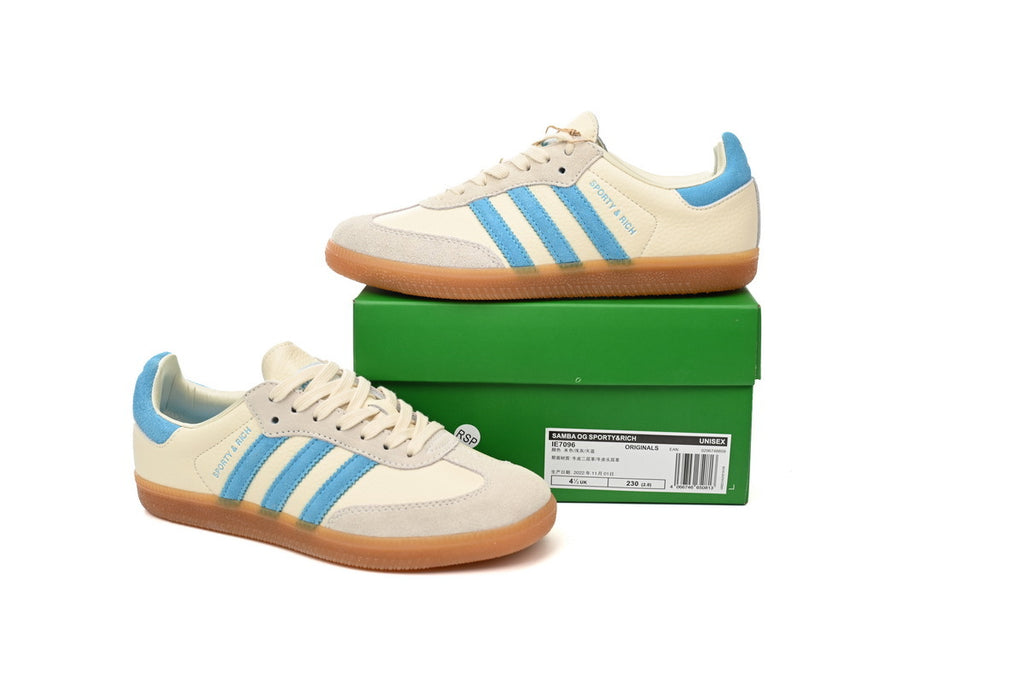 Adidas Samba Sporty & Rich Cream Light Blue Gum Men & Women Casual Sneakers