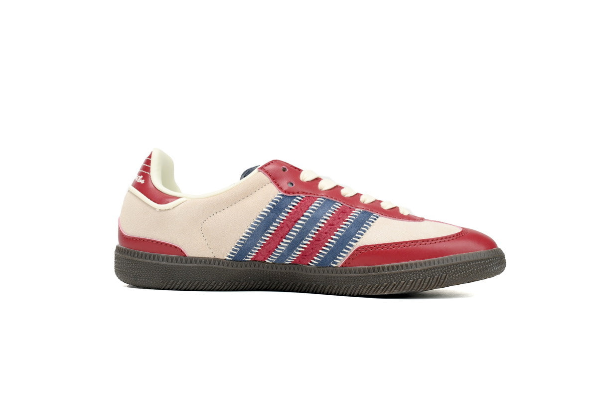 Adidas Samba OG Red Cream Navy Stripes Dark Gum Retro Sneakers
