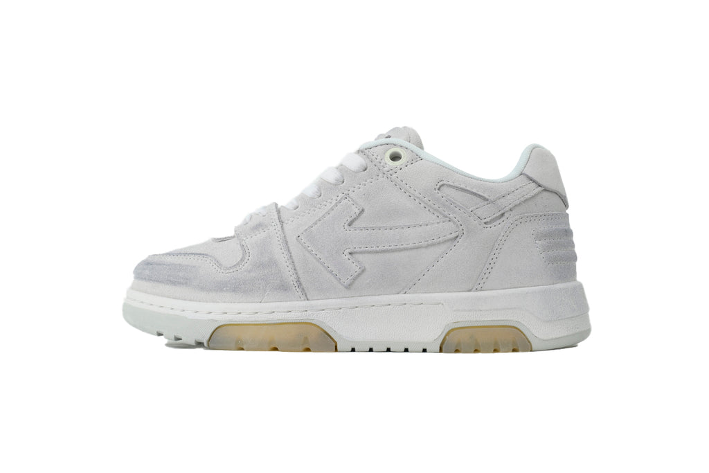 Off-White Out Of Office OOO Light Grey Washed Suede