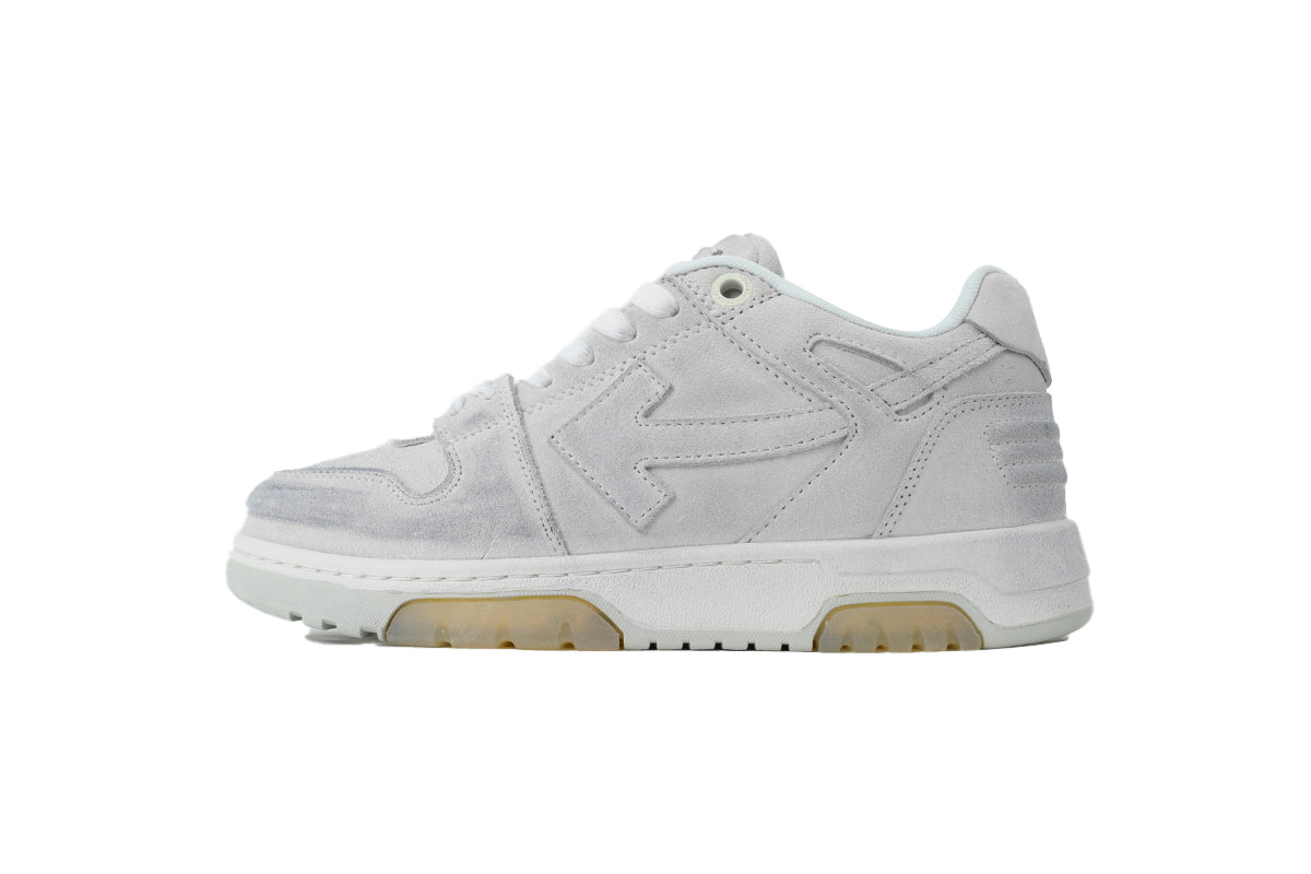 Off-White Out Of Office OOO Light Grey Washed Suede