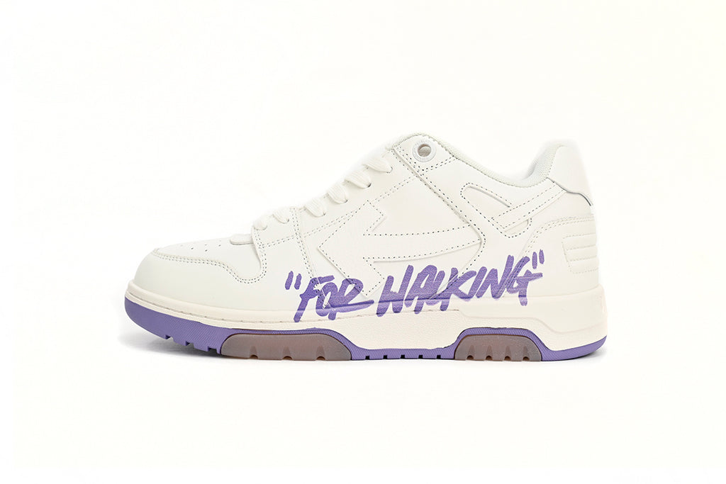 Off-White Out Of Office Low Top Sneaker White Purple Graffiti Arrow