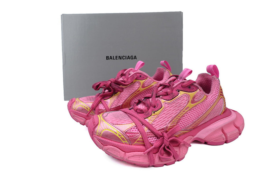 Balenciaga 3XL Sneakers Pink Yellow Mesh Chunky Running Shoes
