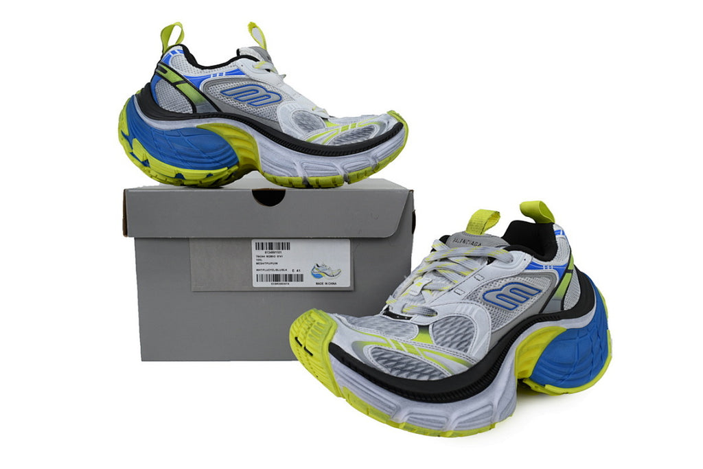 Balenciaga 10XL White Grey Blue Lime Green Chunky Sneakers