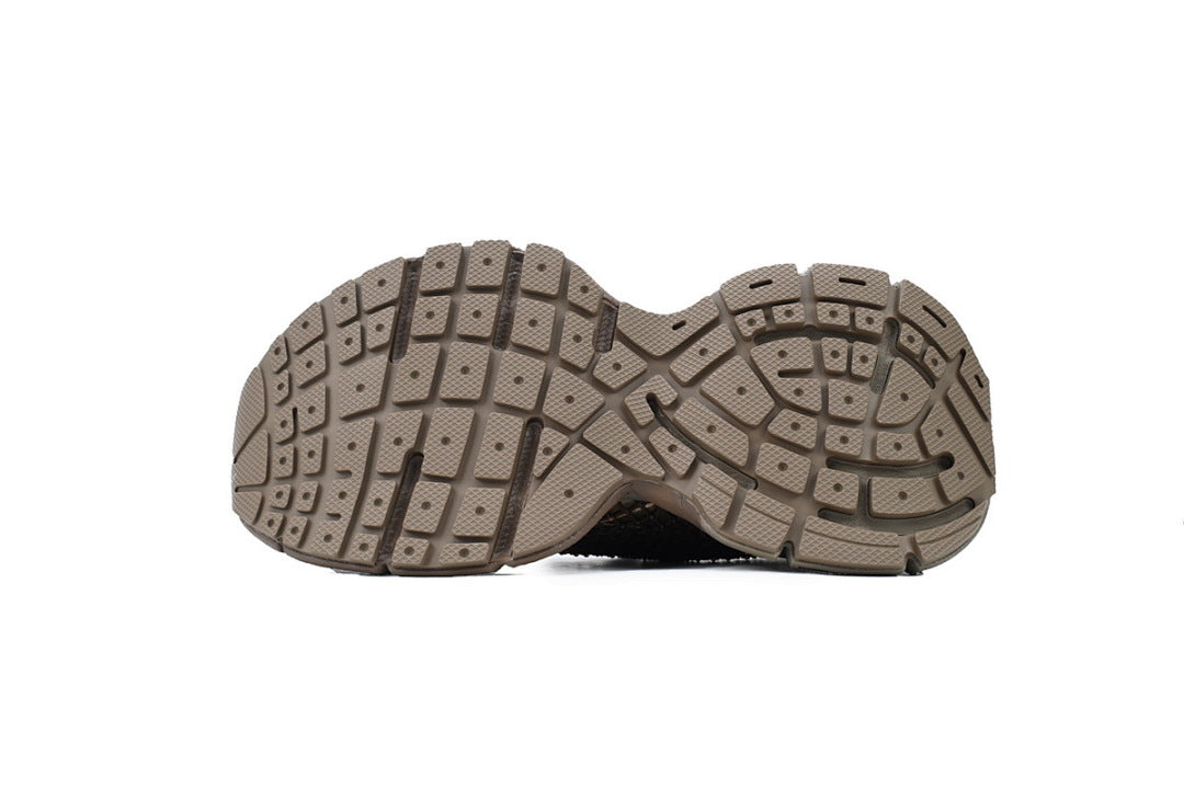 Balenciaga 3XL Fishnet Rhinestone Sneakers Brown Chunky Running Shoes
